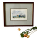 Small watercolor painting landscape Brittany Arzon signed