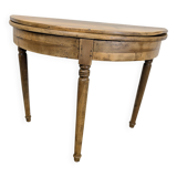 Half-moon table in walnut