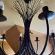Grand lustre gerbe de ble en fer forge 8 feux