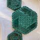 Varnished ceramic trivet from Vallauris and 2 bottle coasters.