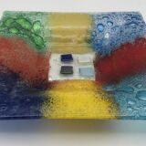 Murano art glass pocket tray, color blocks