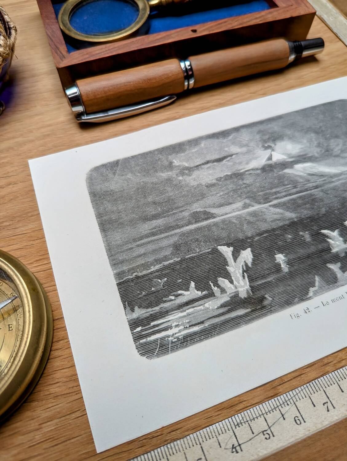 Printed in 1868, Mount Erebus, Ross Island, Antarctica.