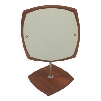 Scandinavian teak table mirror