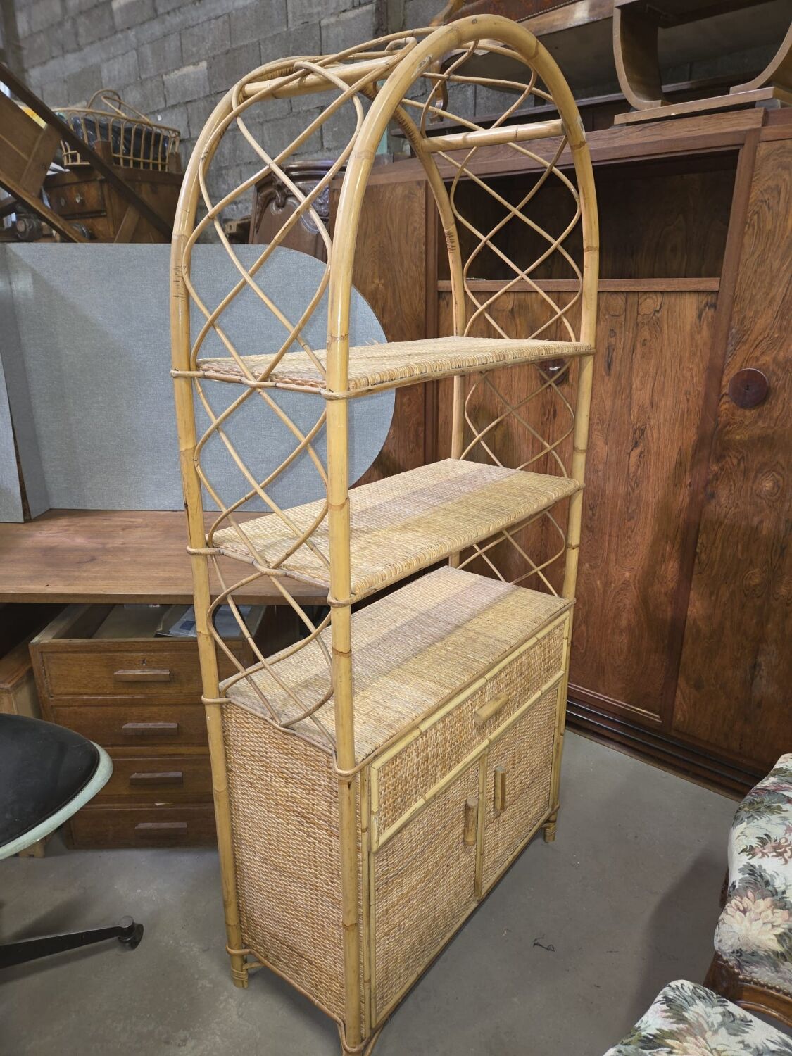Rattan bookshelf