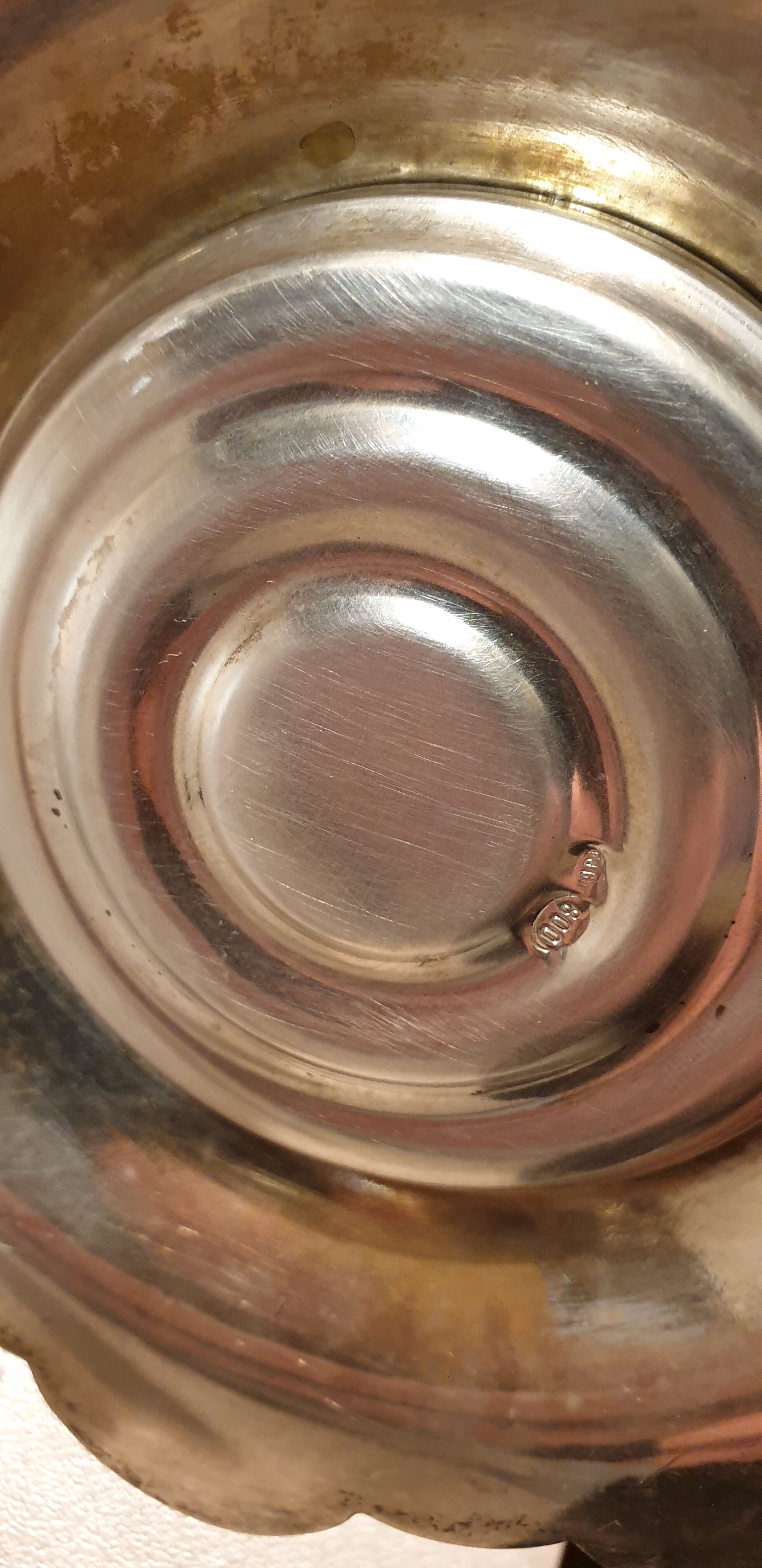 Pair of silver candlesticks 800