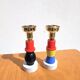 Pair of coloured and gold wooden candlesticks