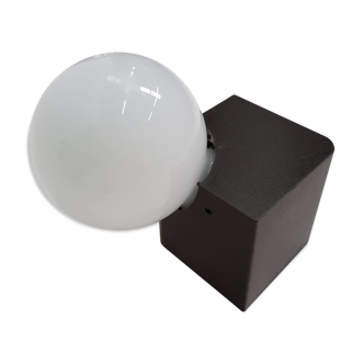 Vintage opalin glass and plastic 1970s wall light