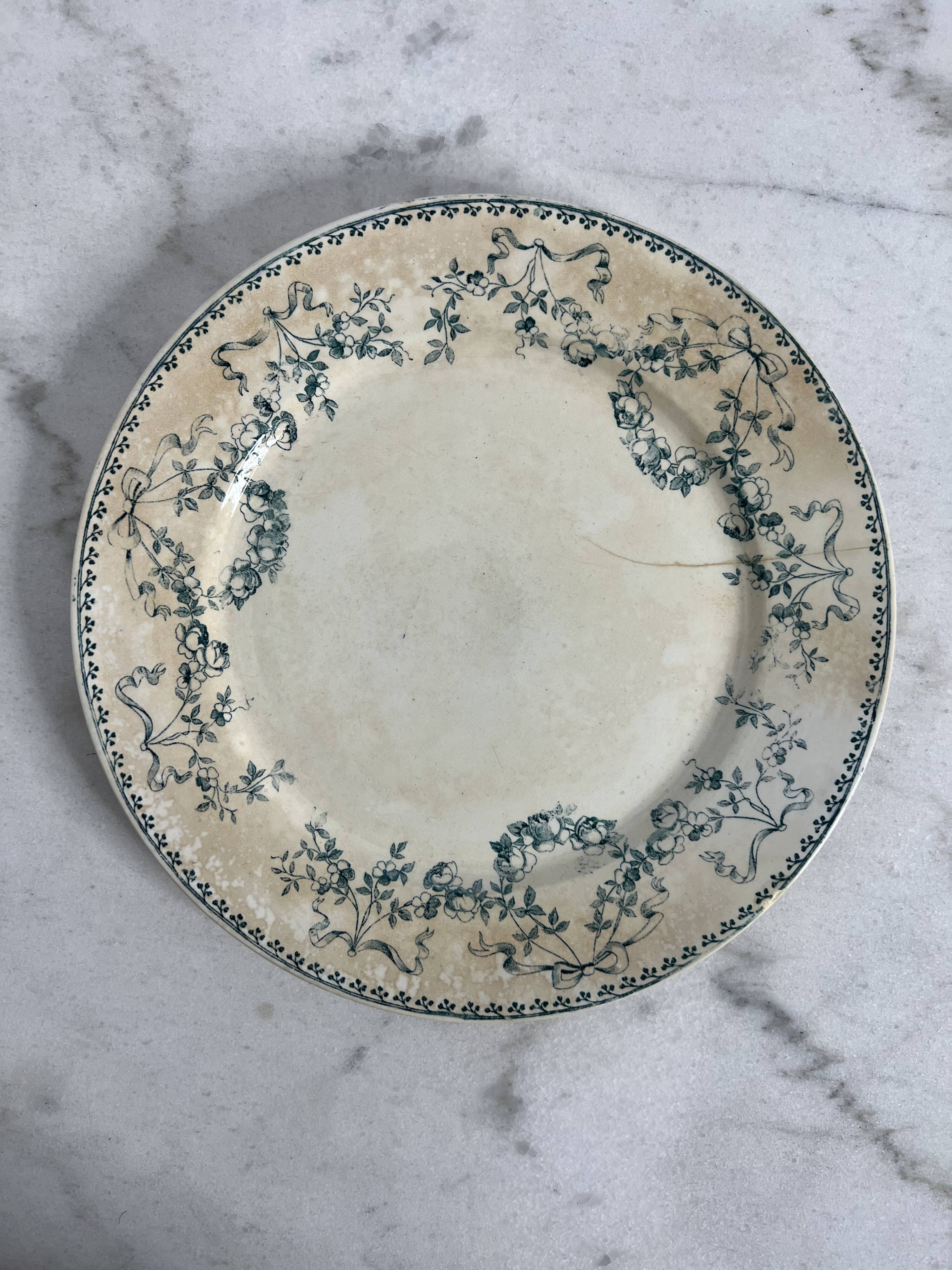 Set of 9 Terre de Fer flat plates - Sarreguemines U&C Mozart