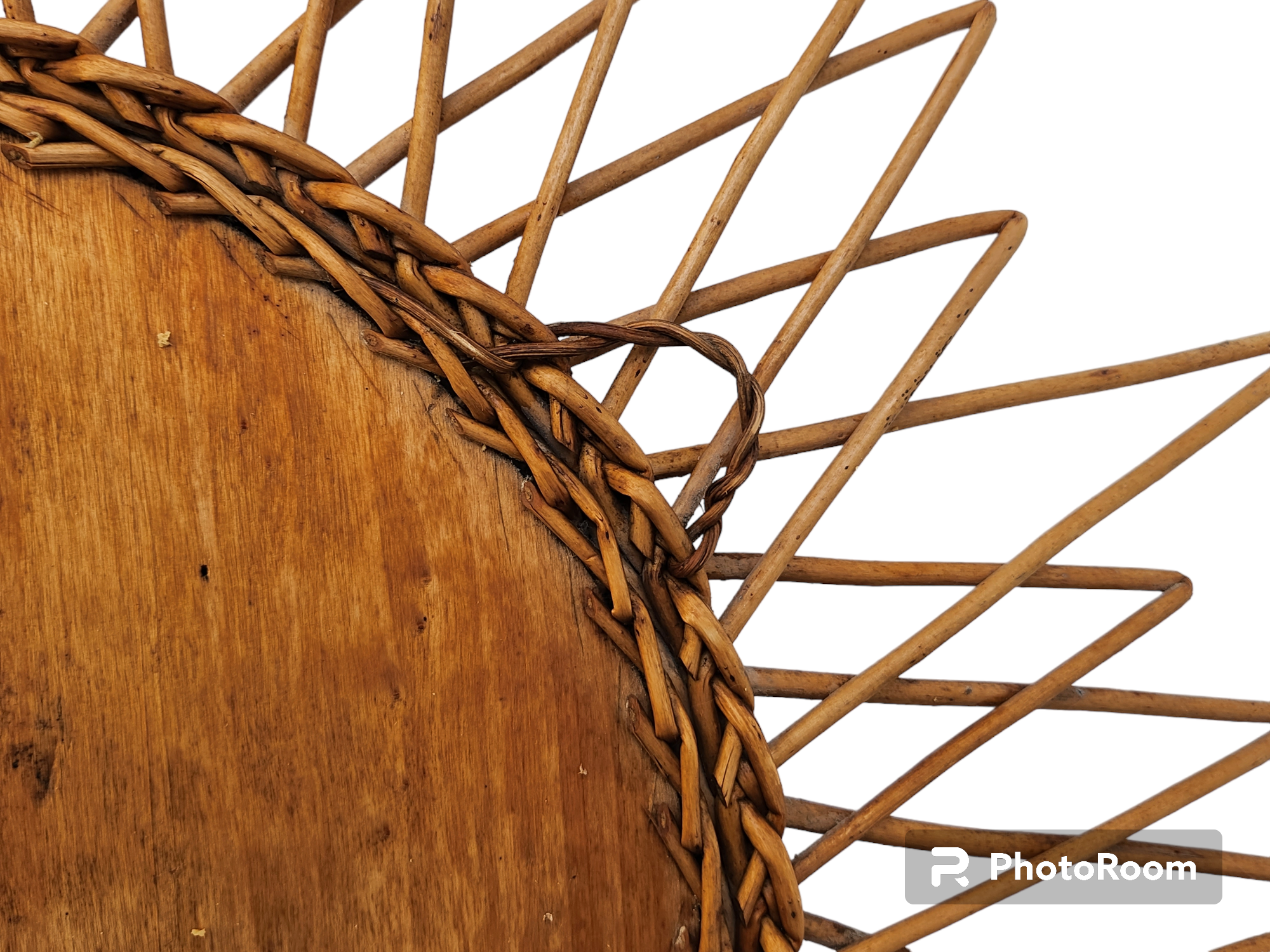 Vintage rattan sun mirror 65 cm