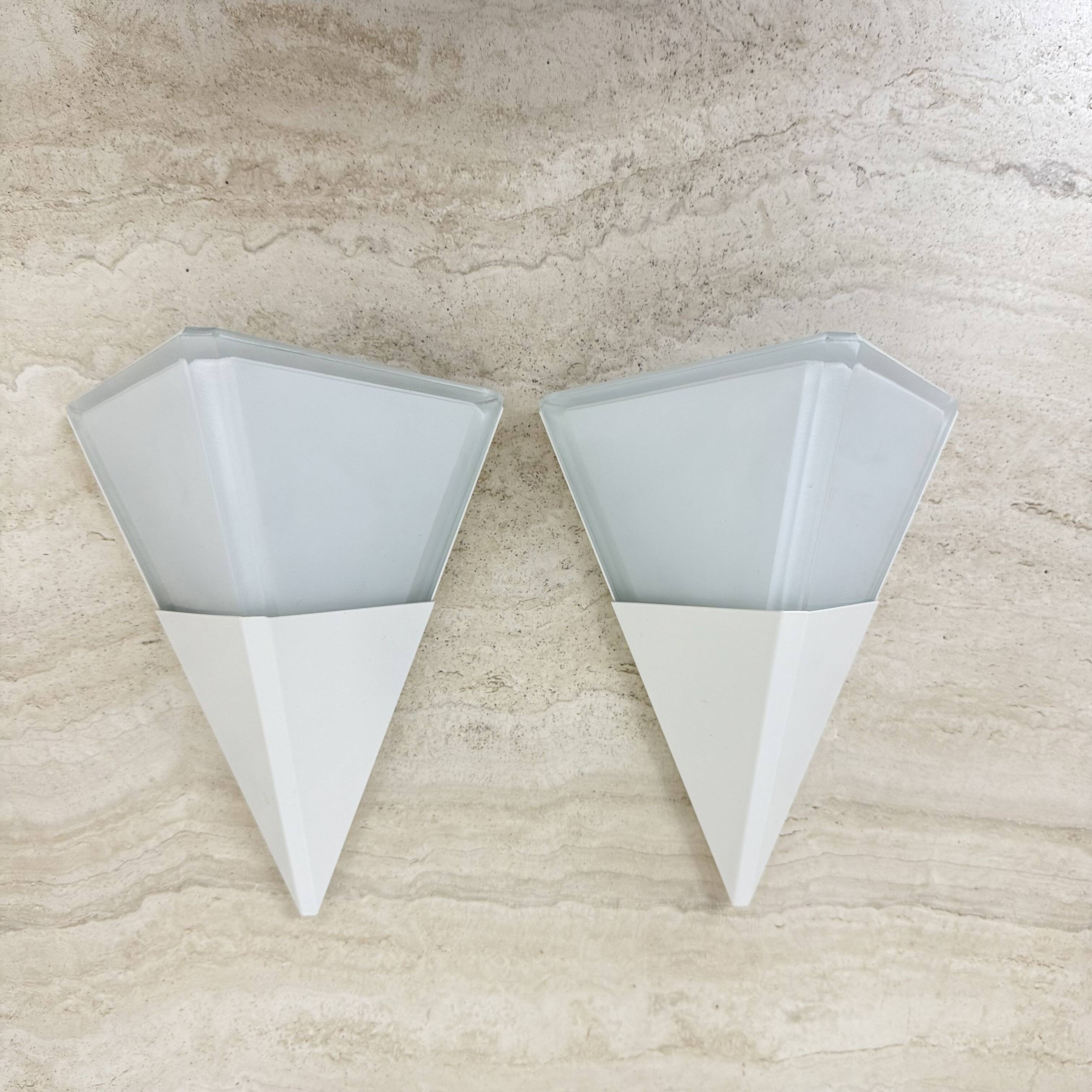 Set of 2 Limburg Glashütte glass wall lamps sconce , 1970s