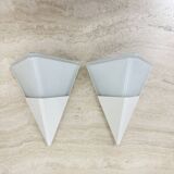 Set of 2 Limburg Glashütte glass wall lamps sconce , 1970s