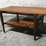 Vintage teak coffee table with drawer from the 60s