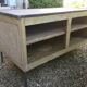 Antique workshop cabinet with sliding doors