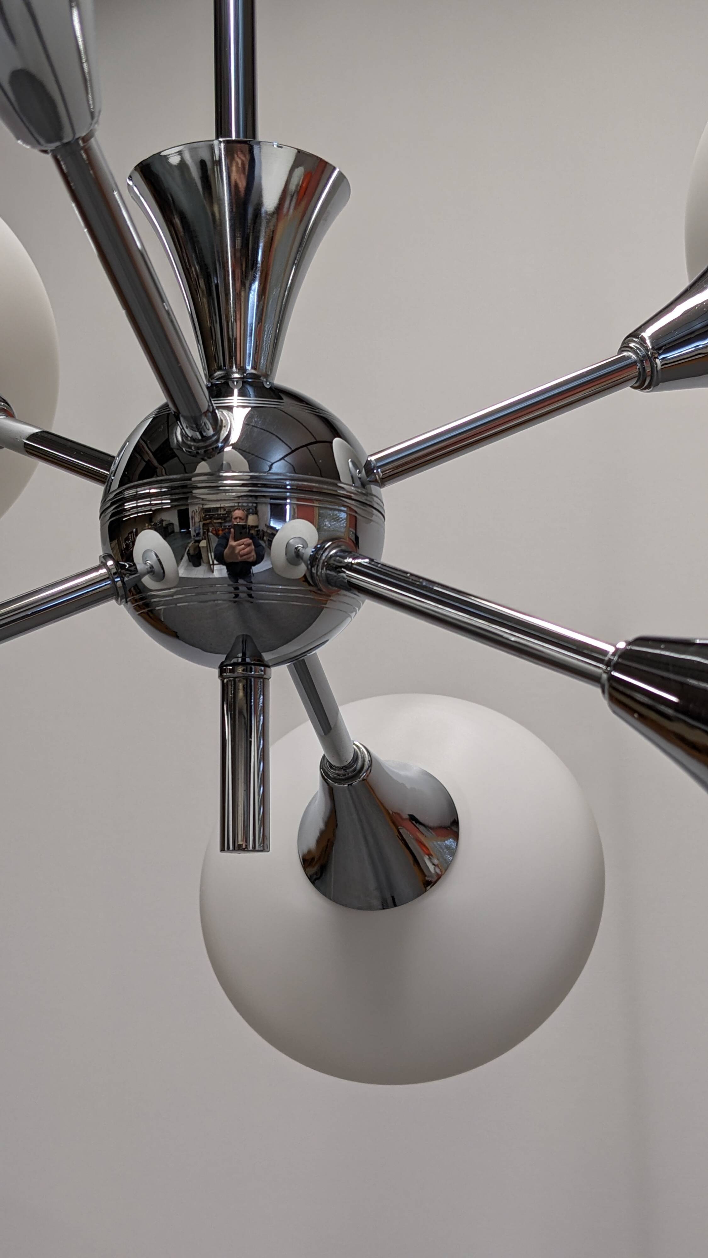 Space Age Sputnik chandelier with 6 lights, 50s-60s