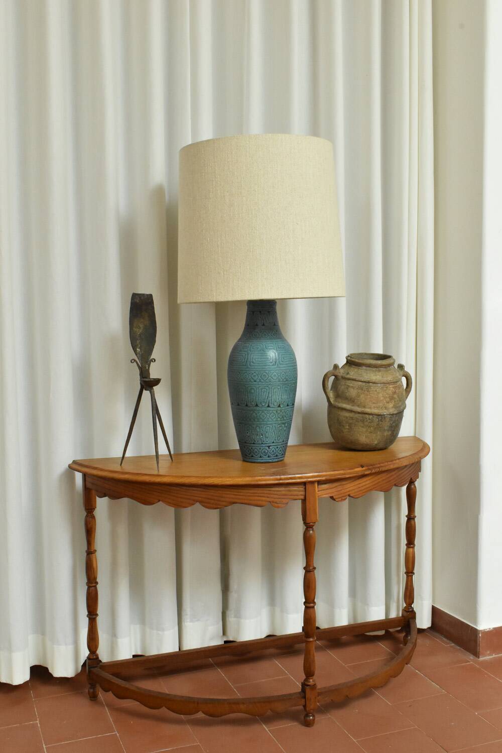 Brutalist iron candleholder, 1960s.