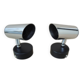 Pair of chrome spotlights
