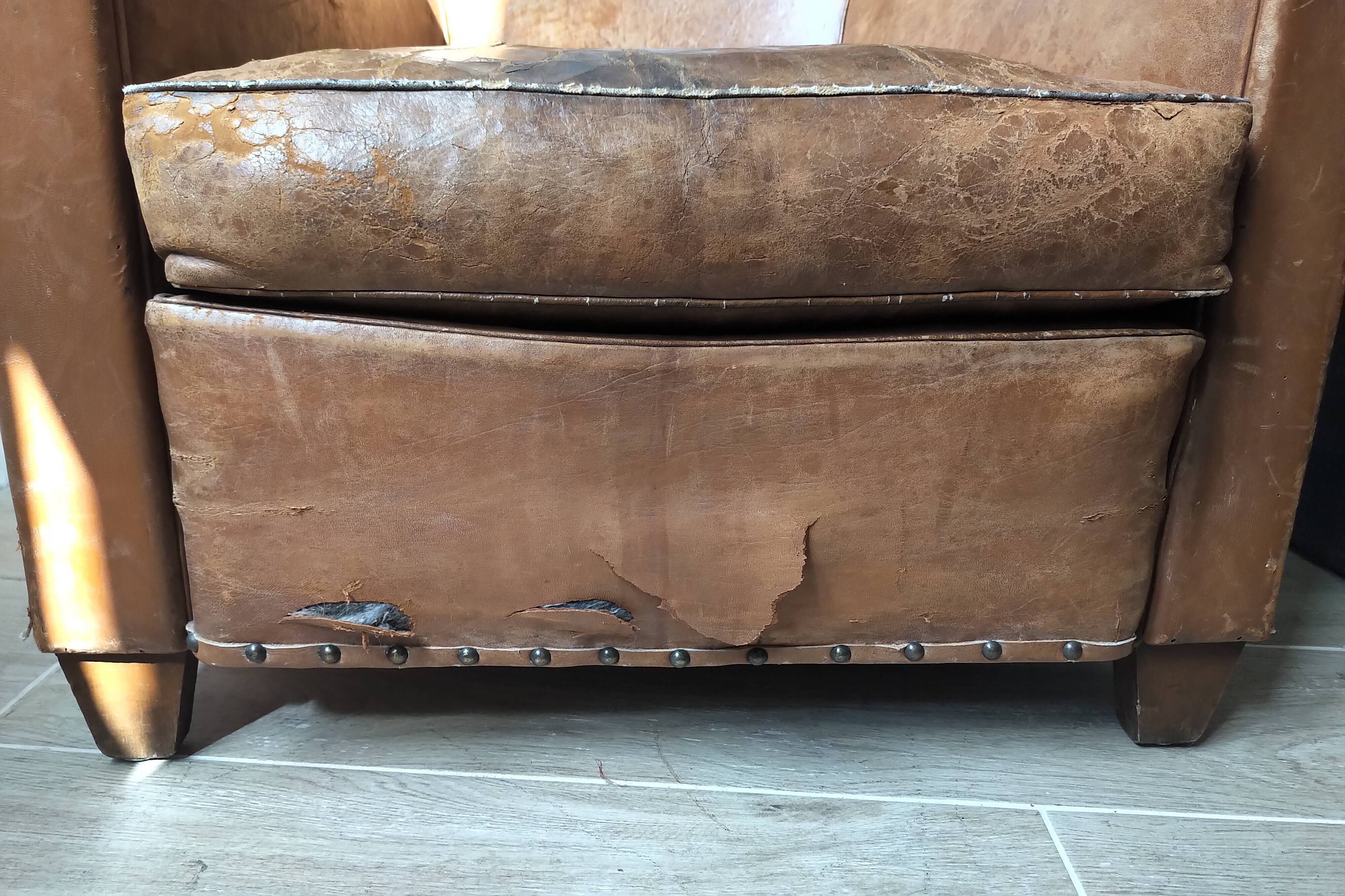 Fauteuil club en cuir