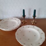 Set of 4 plates Sarreguemines golden stars