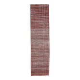 Kilim Vintage Turc Rouge Brique, Tissé Main, Style Rustique Moderne, 82x315