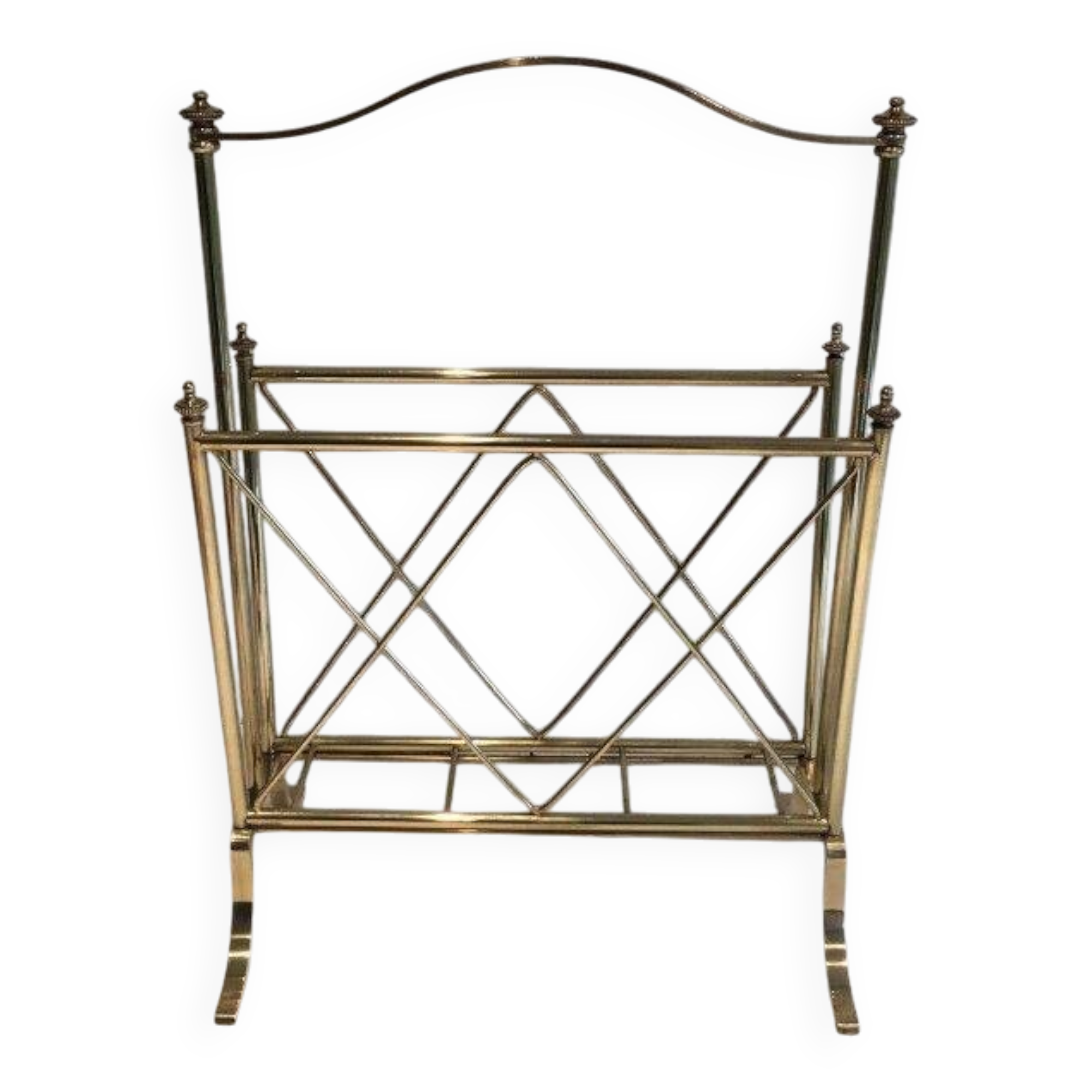 Brass magazine rack. Maison Jansen