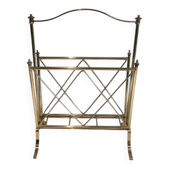 Brass magazine rack. Maison Jansen
