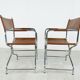 Vintage leather folding chairs set of 2, 1970s