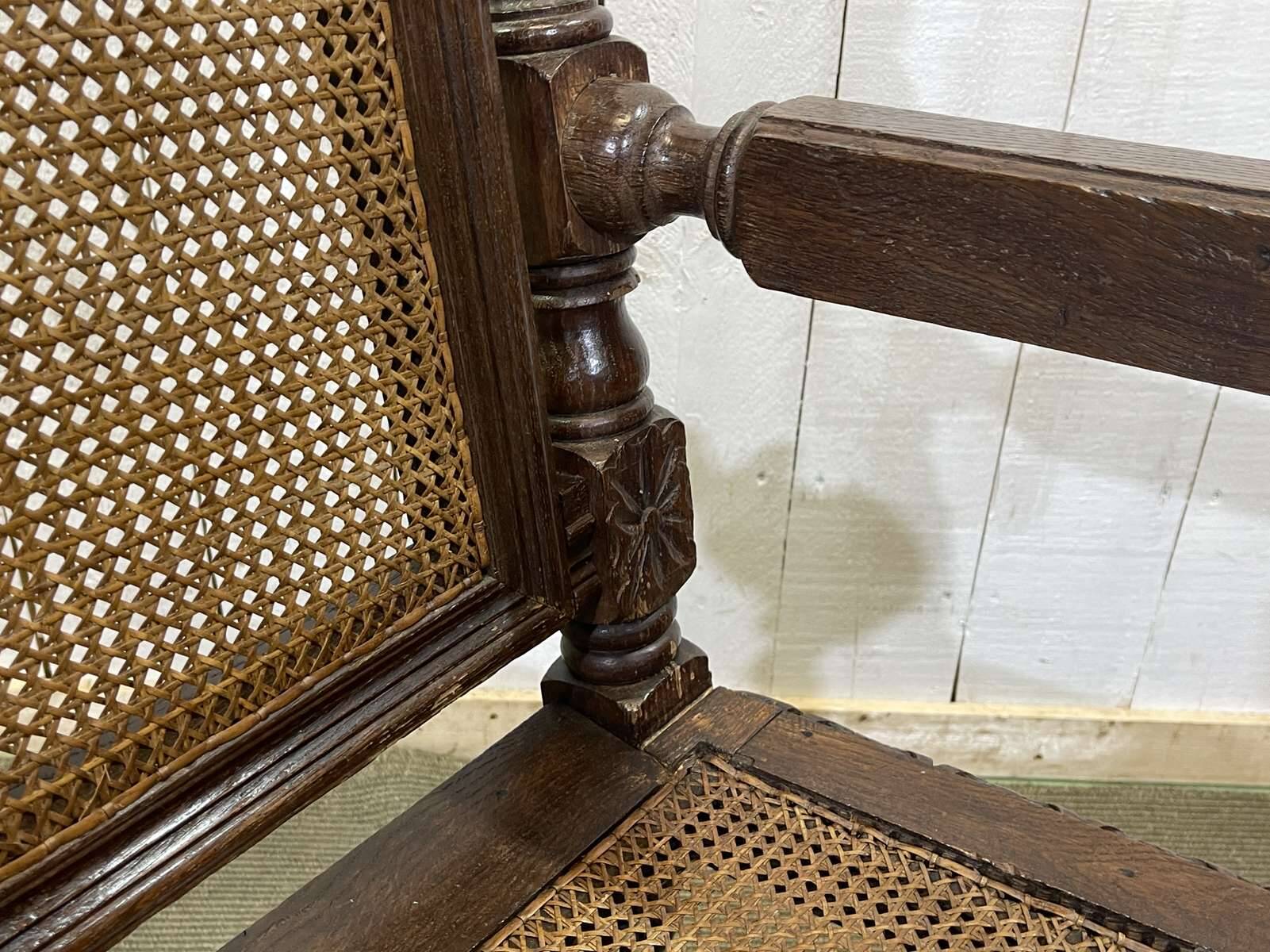 Louis XIII style armchair in oak - early 20th century