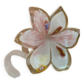 Fleur bougeoir en verre de Murano