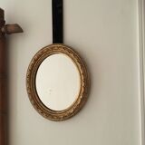 Oval wall mirror frame Golden plaster 22cm