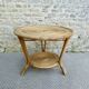 Rattan coffee table, tripod, with double top, 1960s