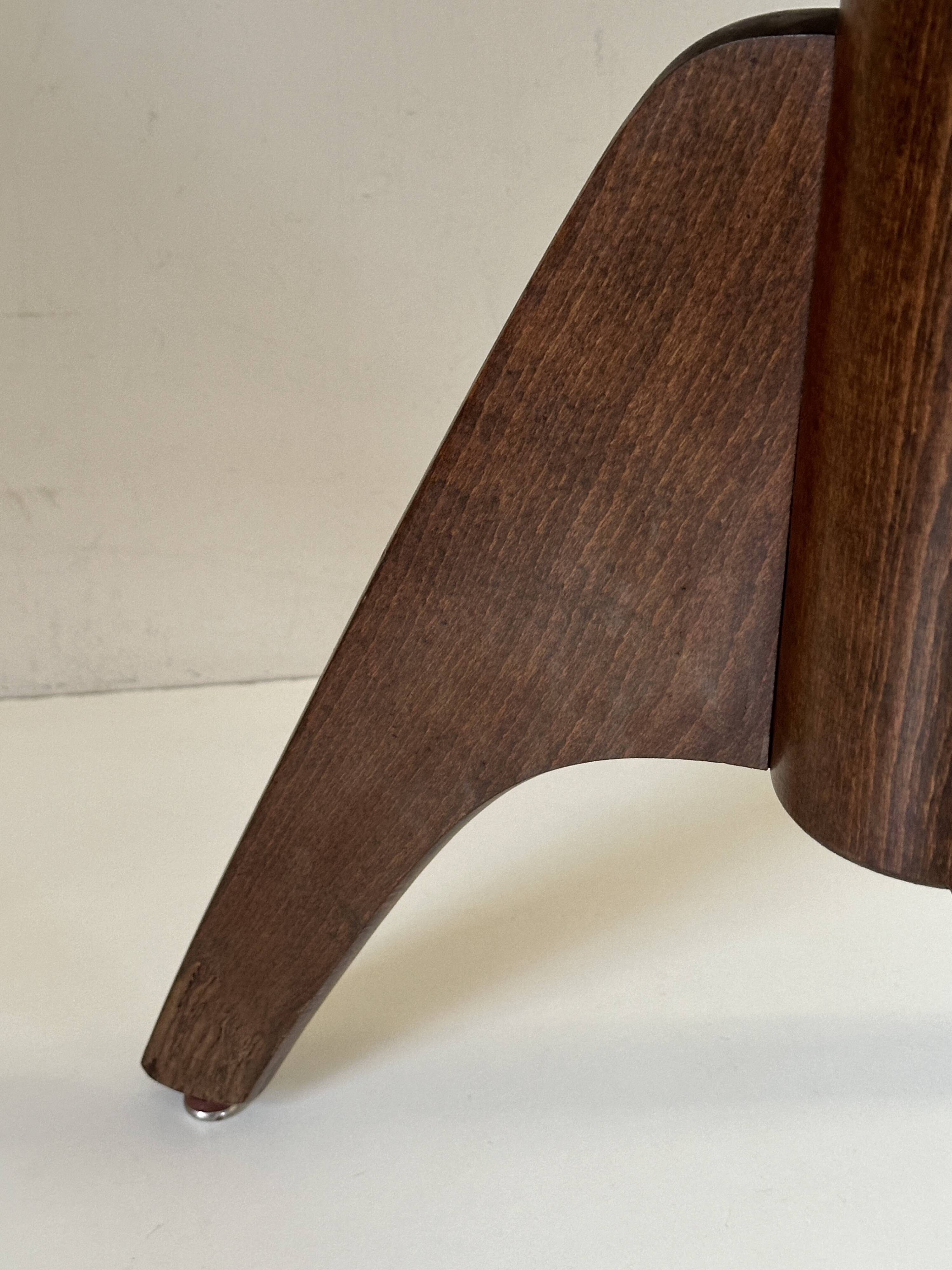 Vintage 60s tripod oak stool