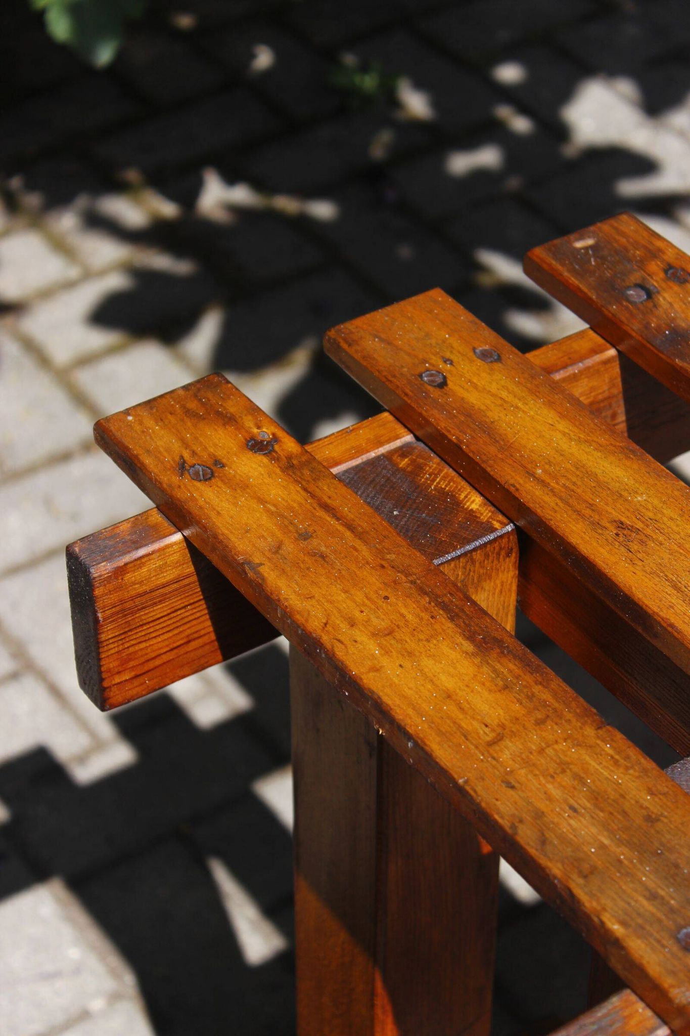 Old farmhouse console table made of solid wood.