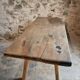 Antique work table / primitive dining table in oak, Hungary, circa 1900–1930.