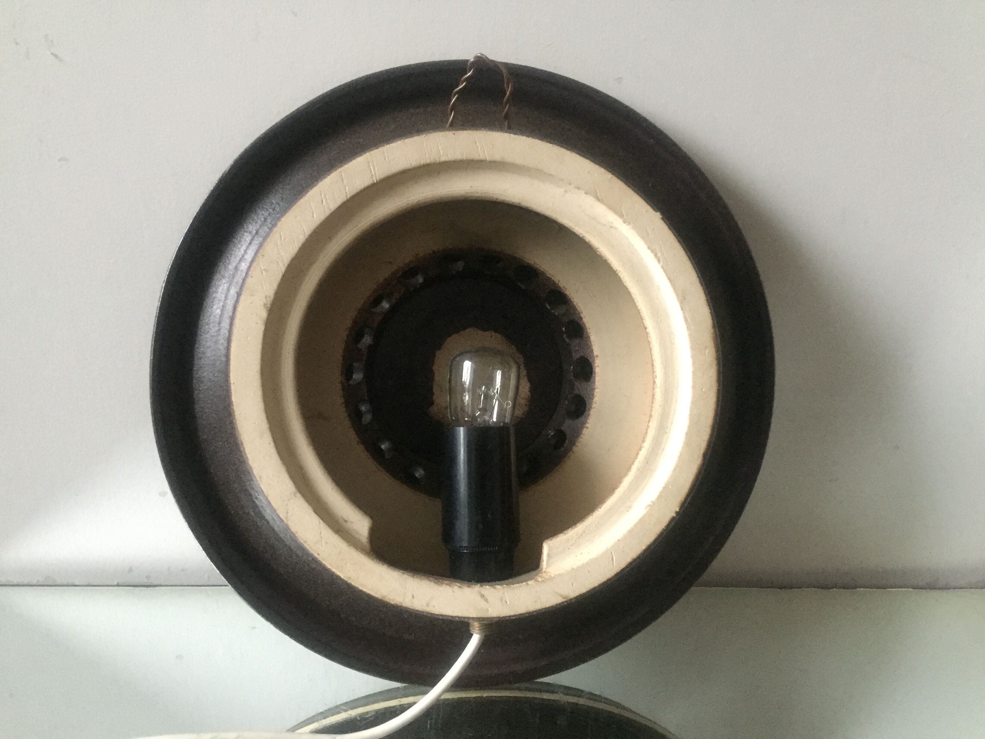 Danish ceramic stoneware 1960’s wall lamp