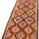 Turkish Handwoven Vintage Herki Kilim 90 cm x 328 cm