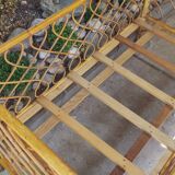 Lit de bébé en rotin années 50