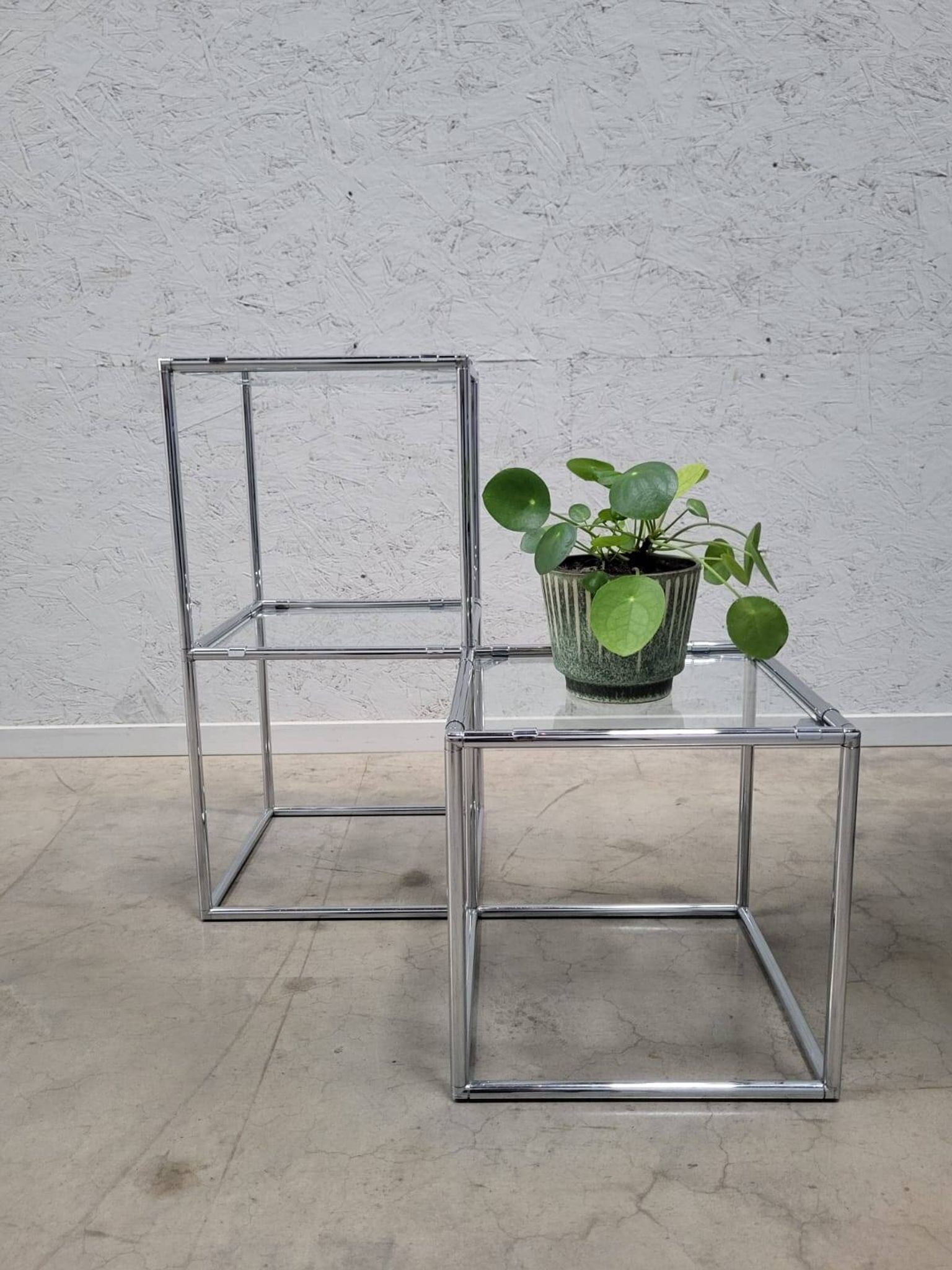 Poul Cadovius Série Abstracta Table d'appoint modulaire en cubes chromés, années 1960
