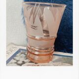 Pink granite glass vase