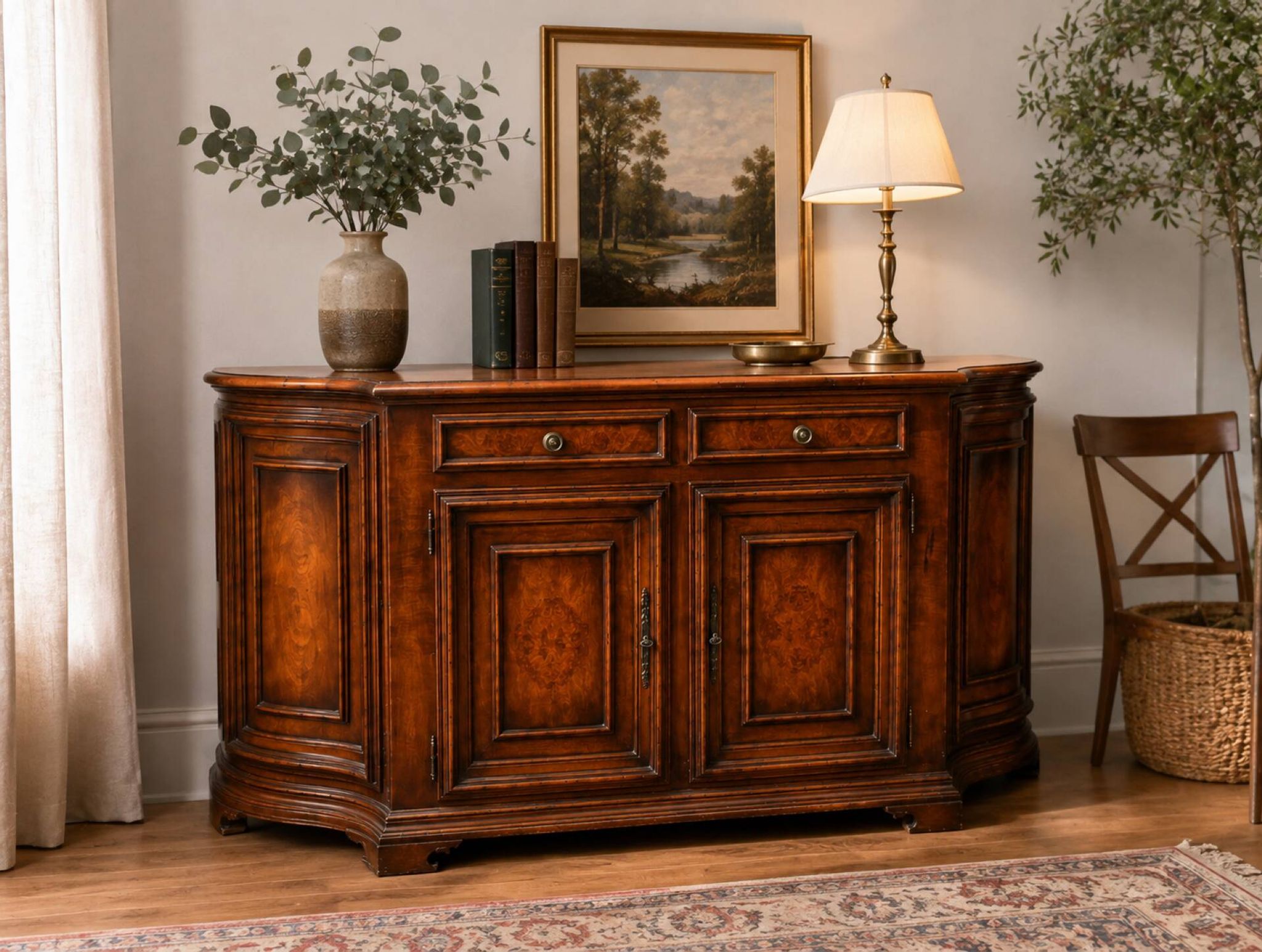 French Provençal Vintage Sideboard with 4 doors