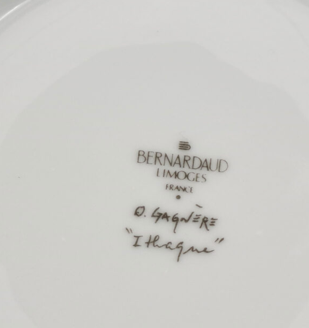 Suite of 6 limoges porcelain dessert plates