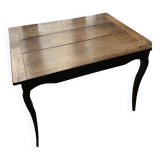 Old side table with curved legs