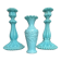 Pair of opaline candlesticks and its vase