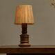 Mid-Century Accent Table Lamp in Solid Oak and Patinated Brass