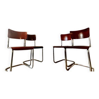 Bauhaus round table on Thonet ST34 + 4 Mart Stam chairs