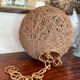 Suspension corde et rotin vintage