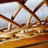 Oak and rattan chest bench 1960