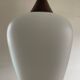 Danish teak and milk glass pendant lamp.