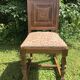 Series of 6 Chairs Neo Basque Wood Carved Cross Basque + Assise Fabric Vintage