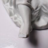 Porcelain biscuit holy water font with 2 angels, antique 1900-1930, Germany.