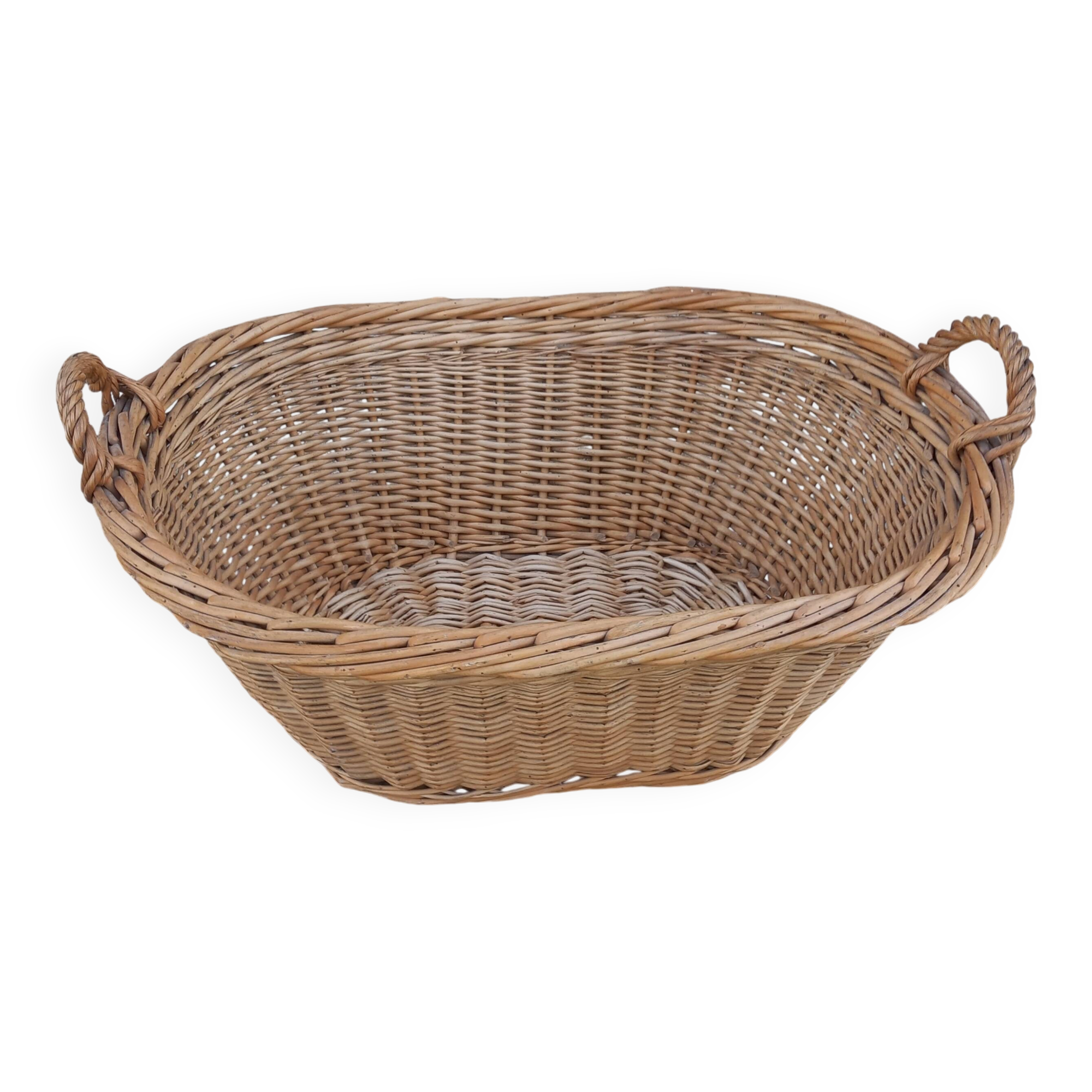 Handmade wicker laundry basket
